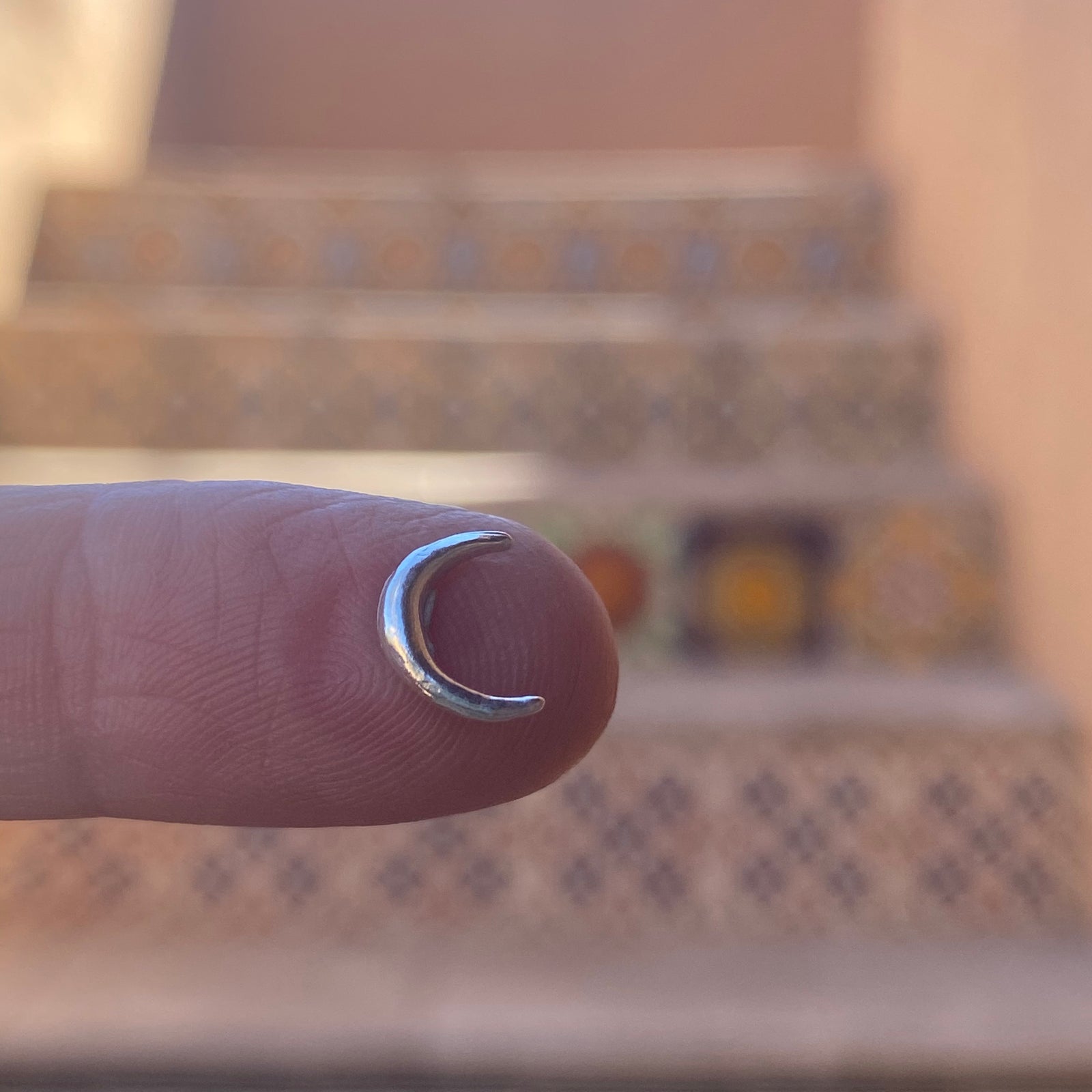 silver cast crescent moon