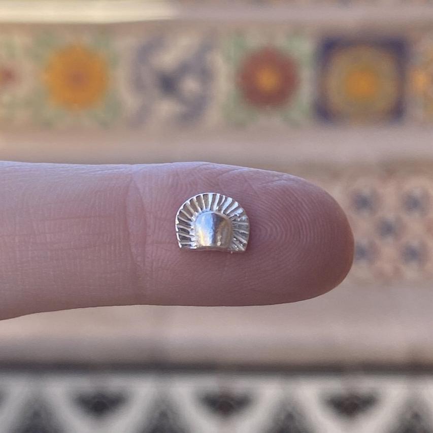 sterling silver half circle casting