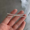 silver twisted double half round band